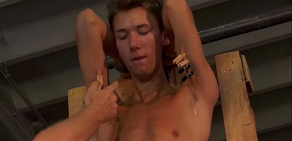  Sub twink interviewed before bondage and domination